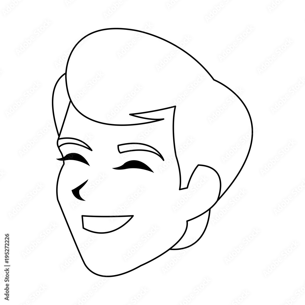 Young man smiling cartoon icon vector illustration graphic design Young man smiling cartoon icon vector illustration graphic design