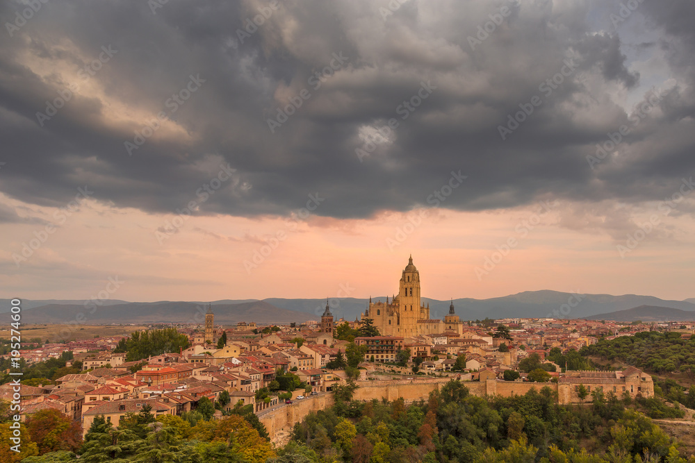 Panoramic view of Segovia Spain