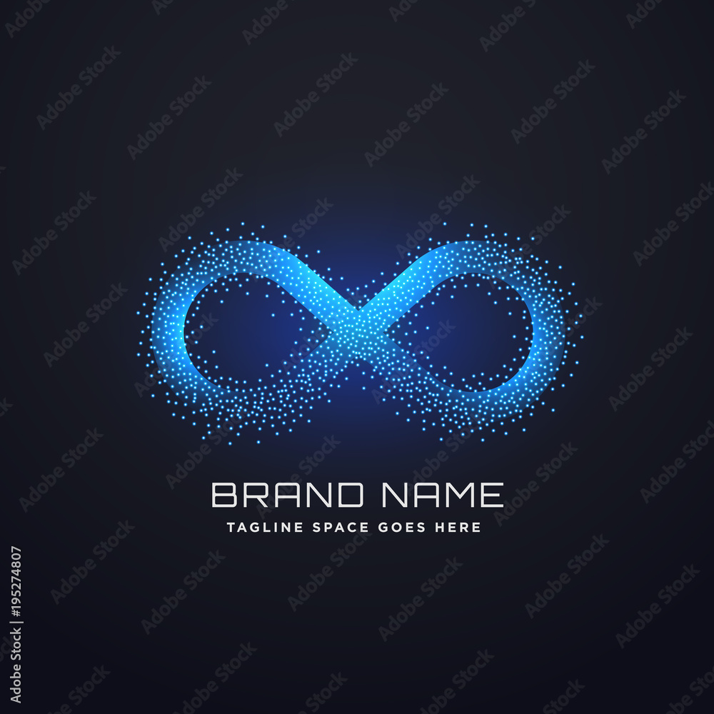futuristic infinity logo concept design vector - obrazy, fototapety, plakaty 