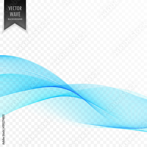 blue transparent smooth wavy shape background