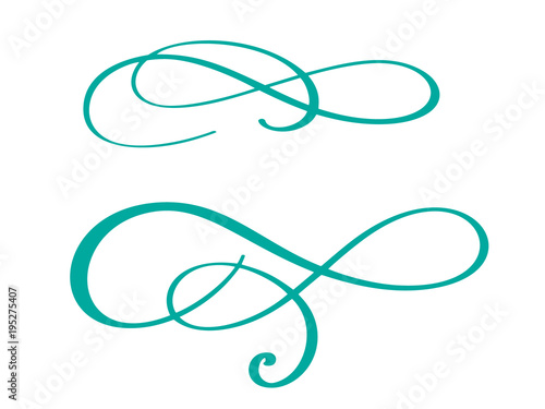 hand drawn flourish Calligraphy elements. Vector illustration