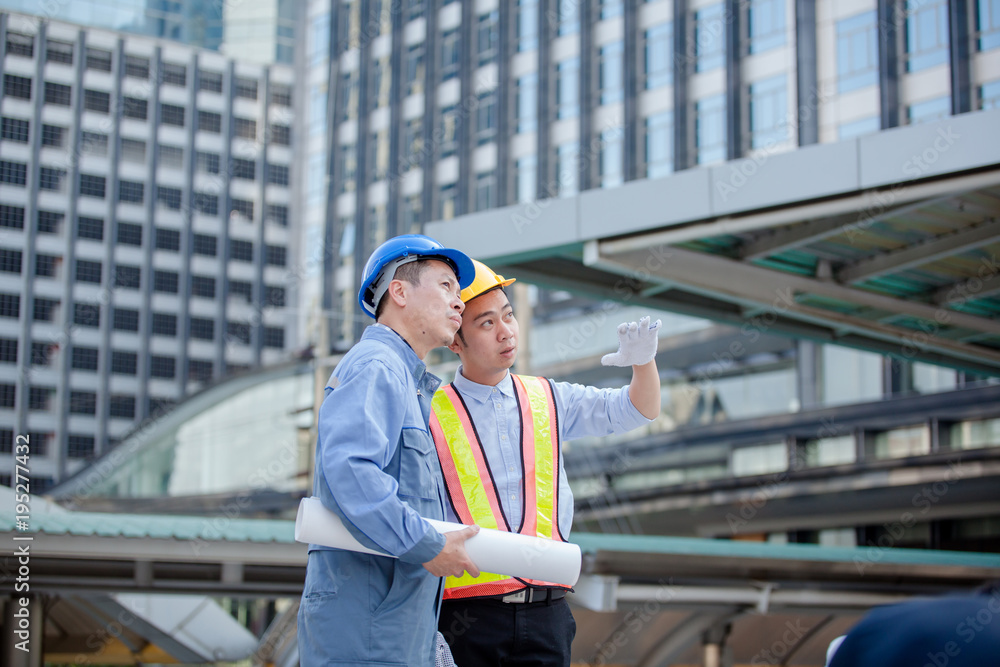 Engineer meeting,discussion with construction blueprint on site work,Business man meeting Engineer meeting,discussion with construction blueprint on site work,Business man meeting