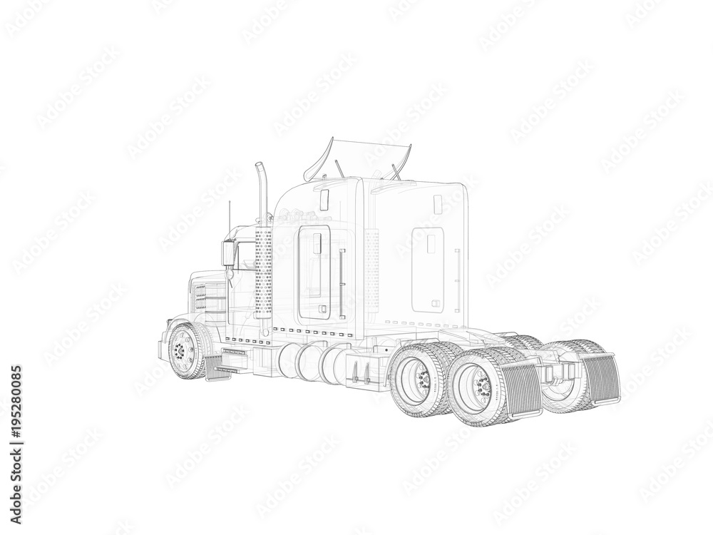 3d rendering of the truck transparent 3d rendering of the truck transparent