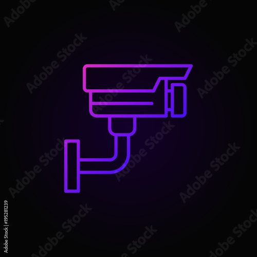 Video surveillance colored vector icon. CCTV symbol