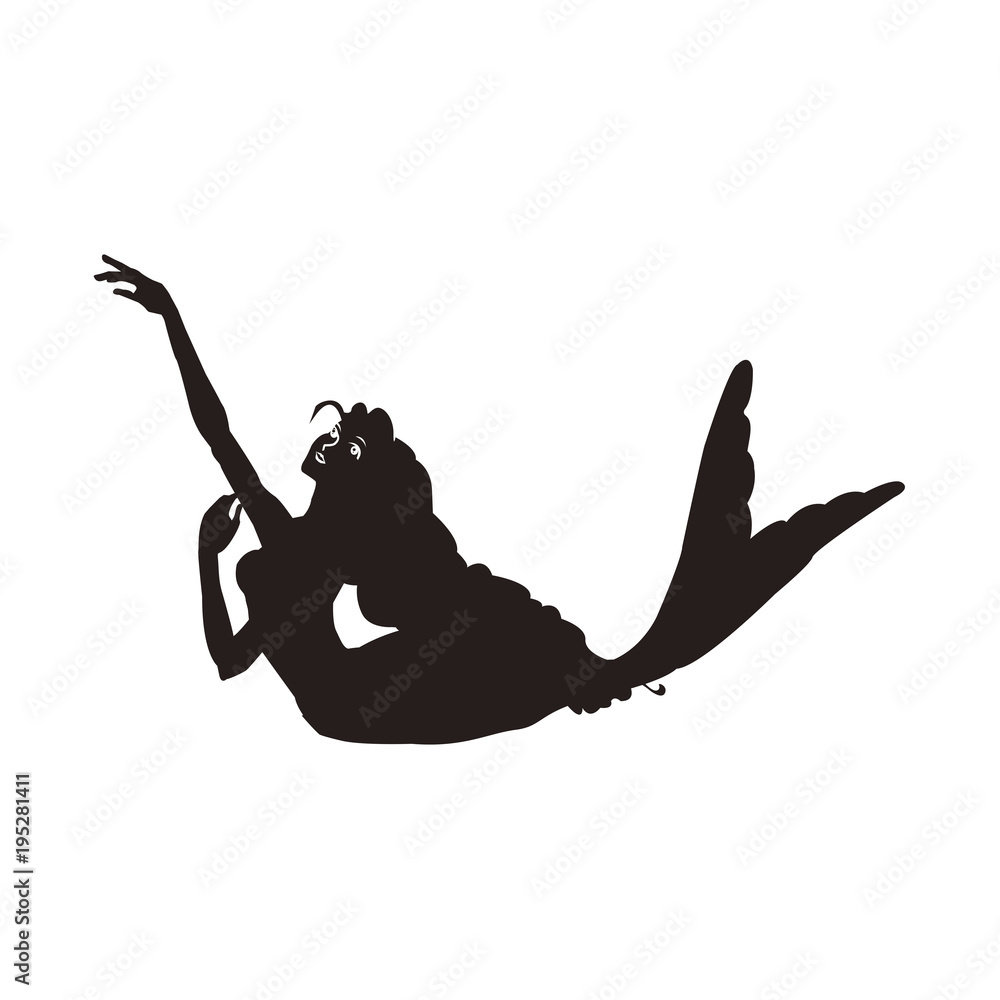 人魚姫のシルエット Stock イラスト Adobe Stock