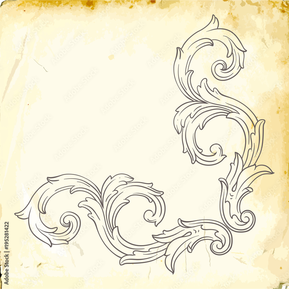 Fototapeta premium Vector baroque of vintage elements for design. 