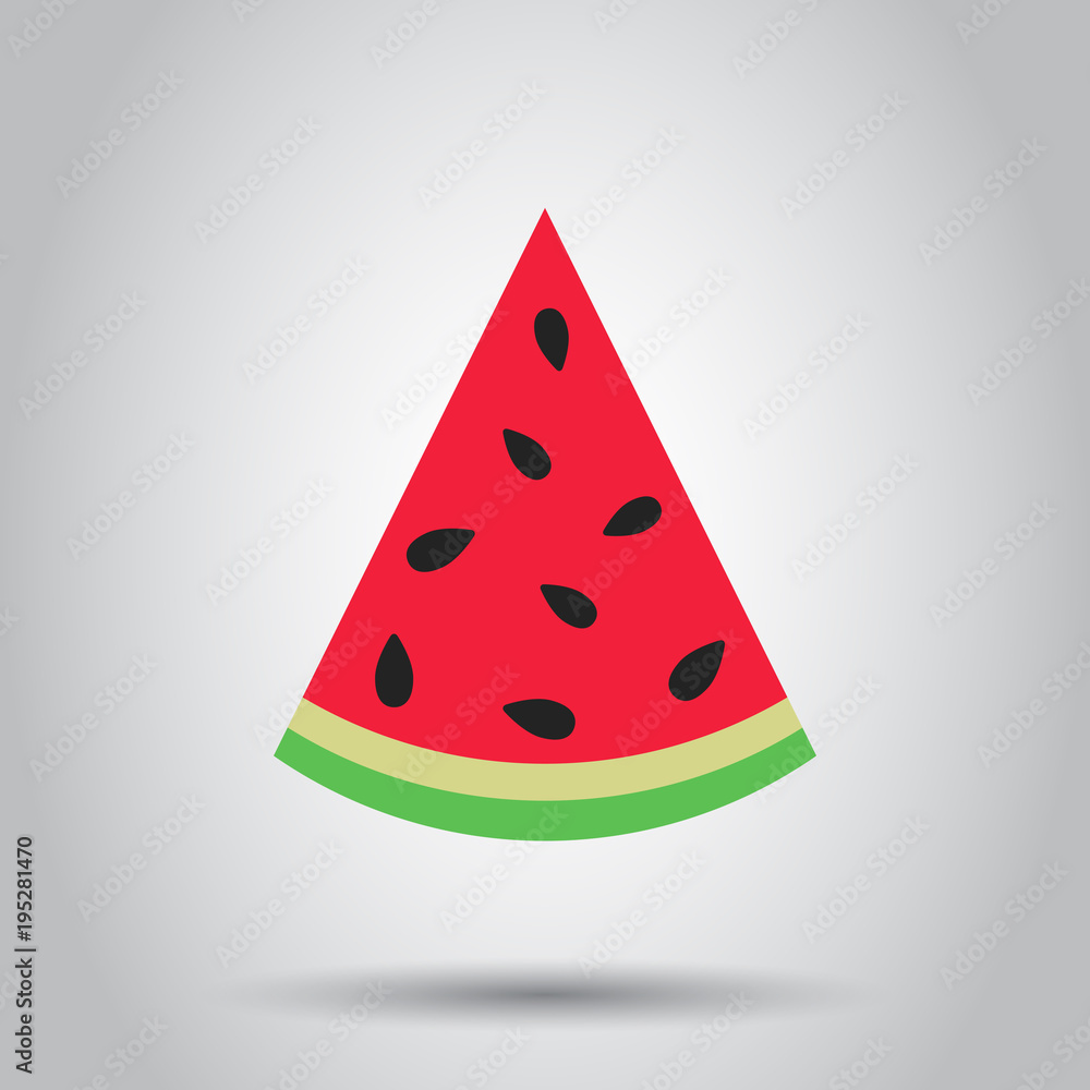 Watermelon sign vector icon. Ripe fruit illustration. Business concept simple flat pictogram. Watermelon sign vector icon. Ripe fruit illustration. Business concept simple flat pictogram.
