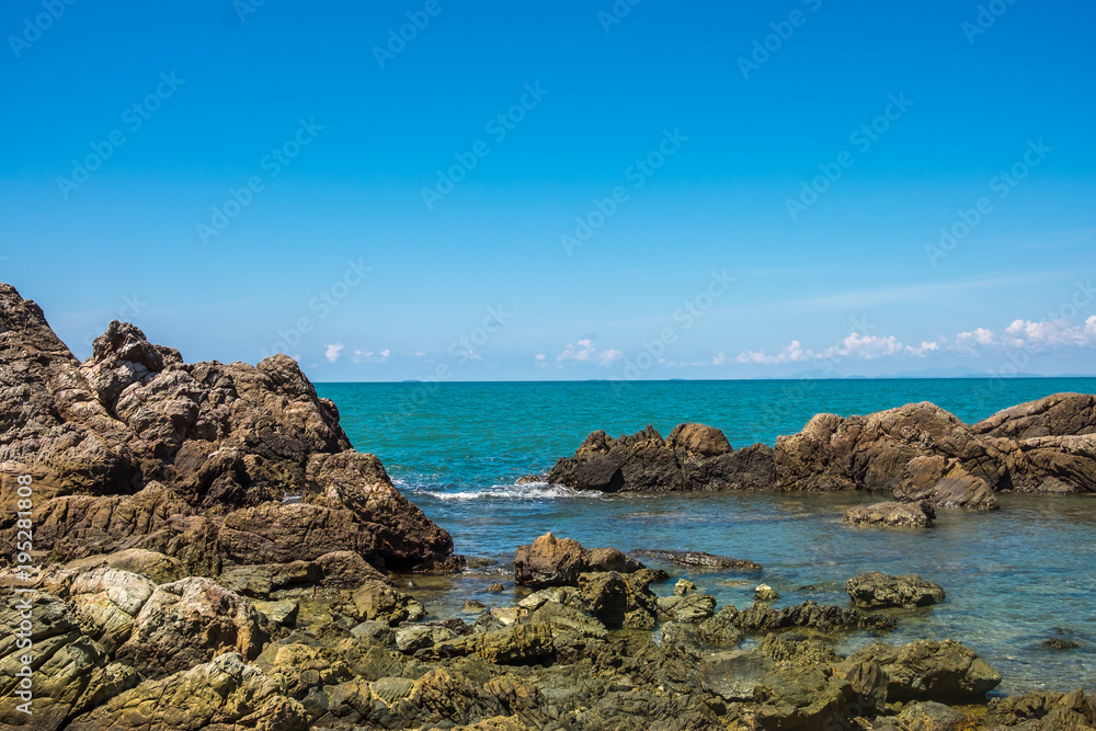 Sea rocks and blue sky