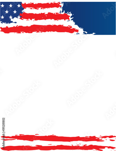 United States of American Flag Border Template