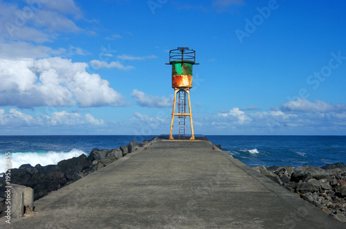 La Réunion - Balise sur la digue de Saint-Pierre