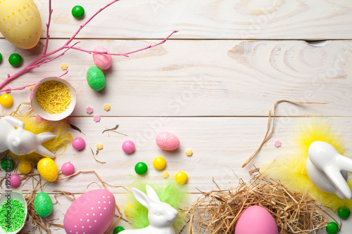 Easter Background with Easter Eggs