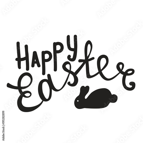 Happy Easter Egg lettering on white background