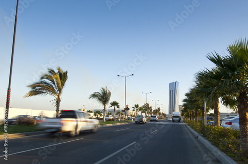 Corniche Shore Street in Jeddah with Cars in Motion, Saudi Arabia © Hany