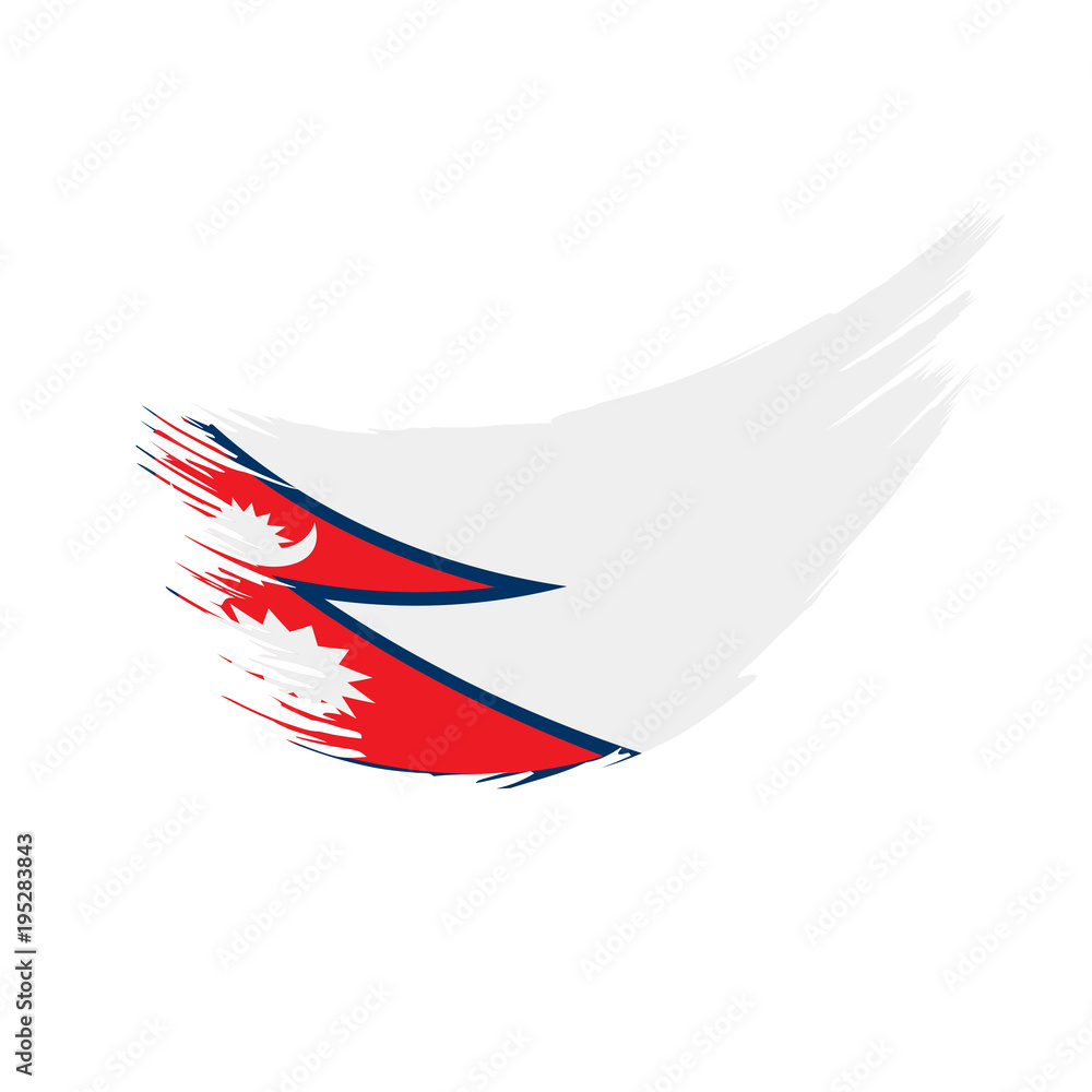 Obraz premium Nepal flag, vector illustration