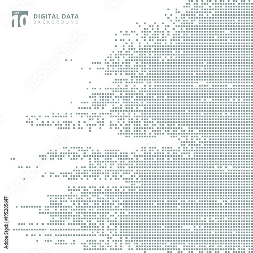 Abstract technology digital data square gray pattern pixel background.