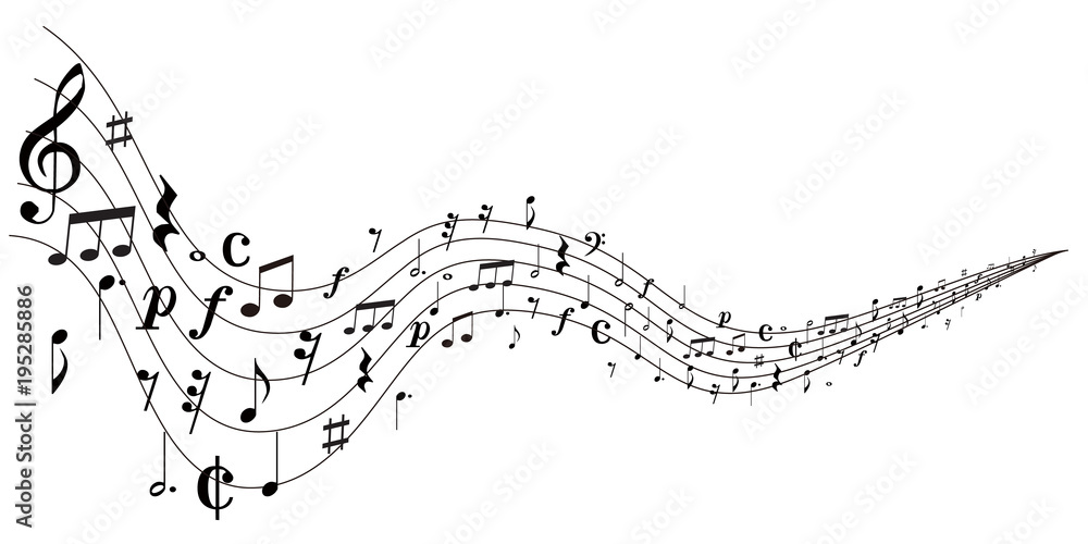 音符 楽譜 シルエット 背景 Stock ベクター Adobe Stock