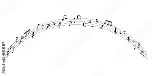 音符　楽譜　シルエット　背景