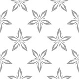 Gray floral seamless pattern on white background