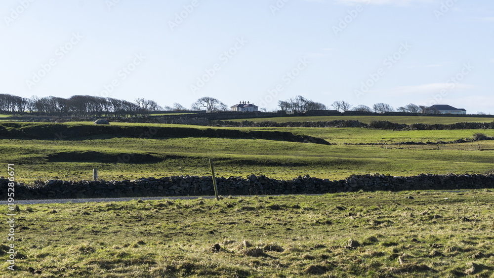 Typical Irish landscape with house