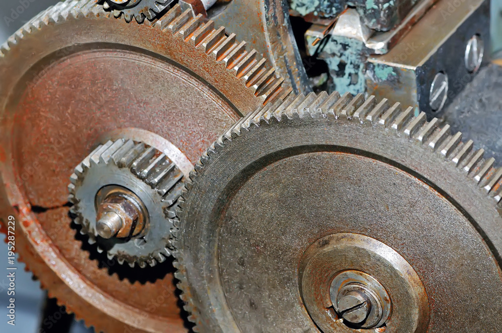 Rusty gears of the old industrial mechanism Rusty gears of the old industrial mechanism