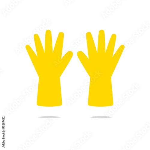 Yellow rubber gloves vector
