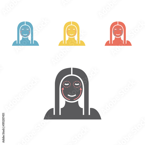 Cosmetic surgery icon. Woman face. Vector illustration