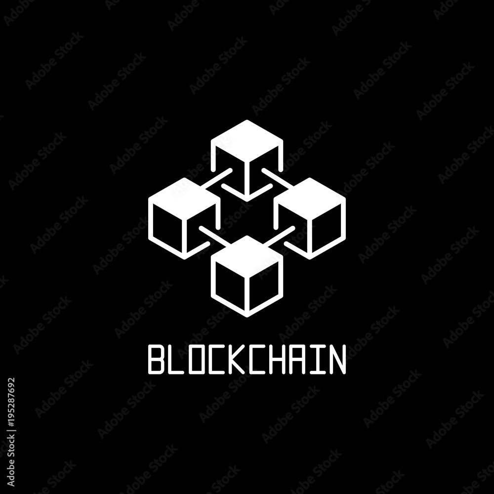 White blockchain technology concept vector icon White blockchain technology concept vector icon