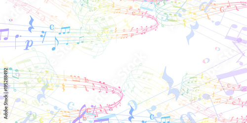 音符　楽譜　カラフル　背景