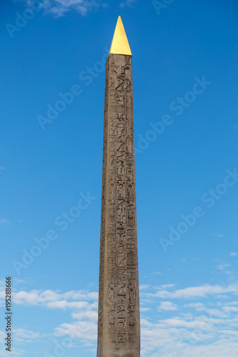 The Luxor Obelisk is an Egyptian obelisk standing at the center of the Place de la Concorde in Paris, France. Paris, France on October 17, 2014 in Paris photo