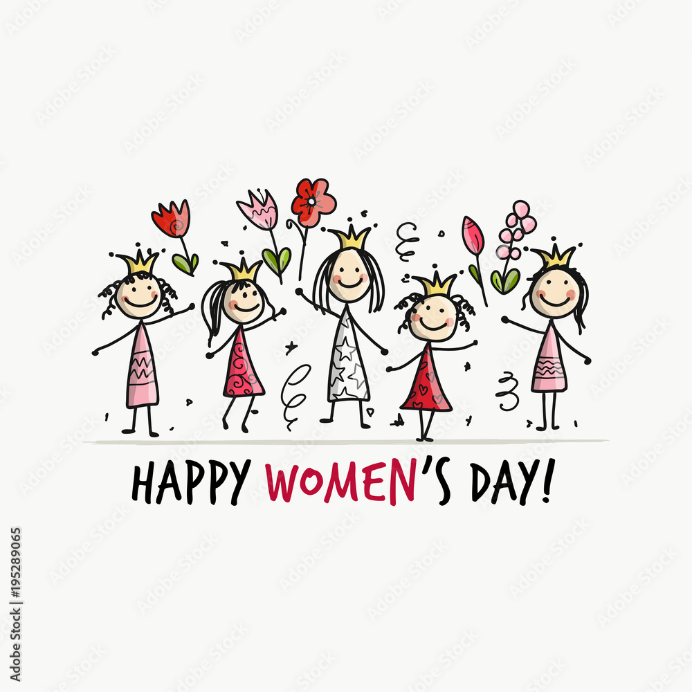 8 march, international women's day. Pretty girls with flowers for your design 8 march, international women's day. Pretty girls with flowers for your design