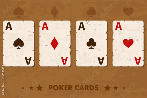Illustration old four Poker Playing Cards