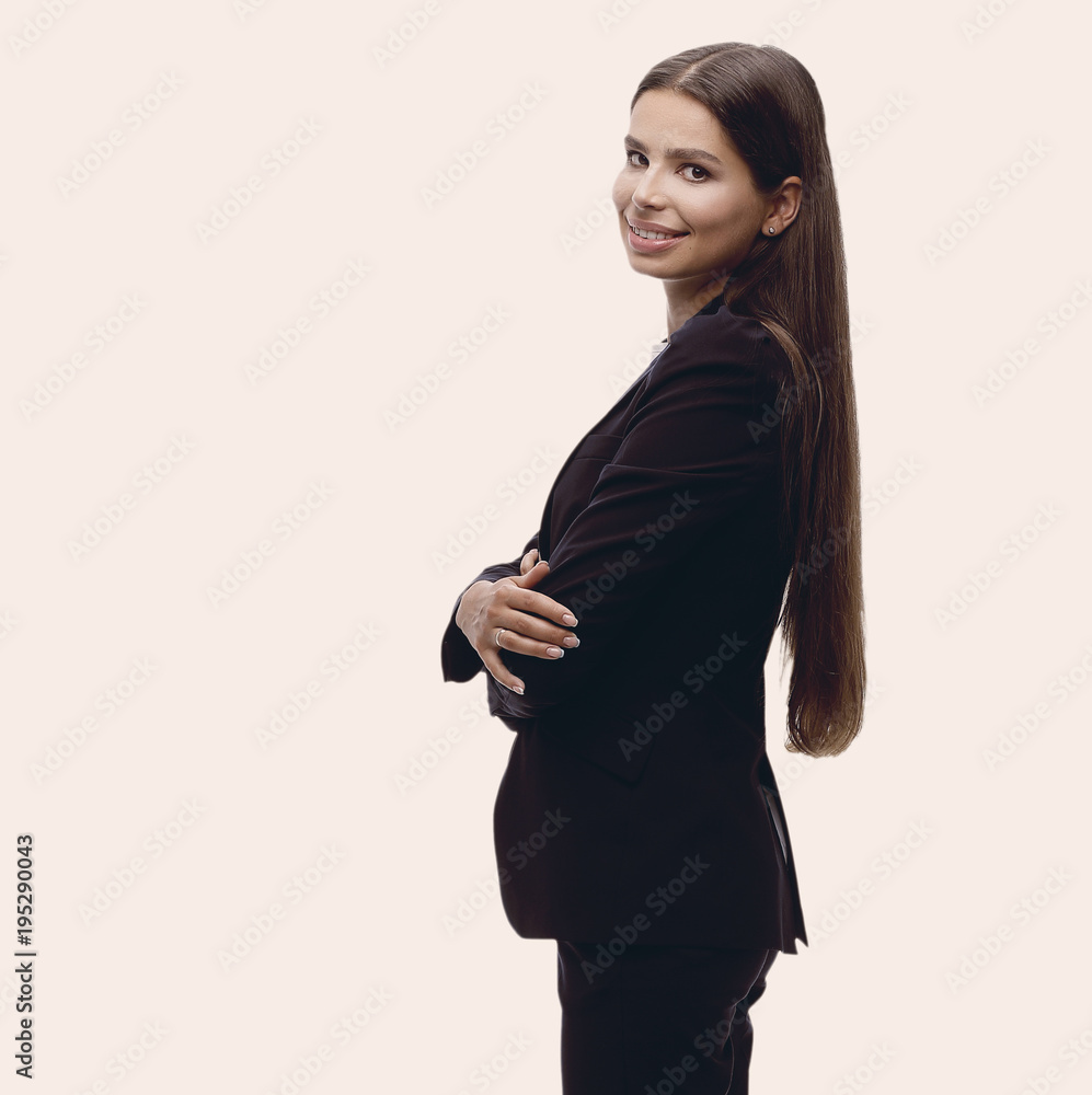 side view.young business woman side view.young business woman