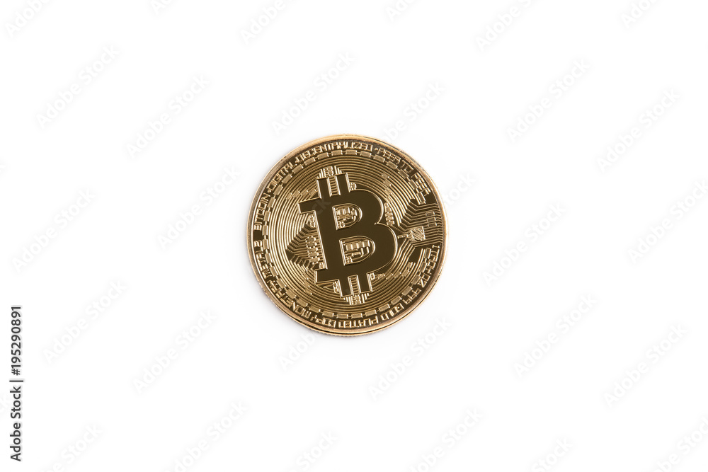 Gold coin bitcoin isolated on white background. Gold coin bitcoin isolated on white background.