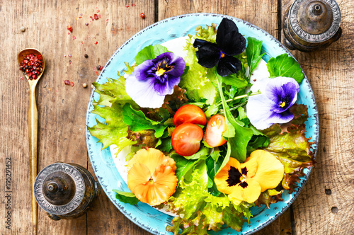 Spring flowers salad