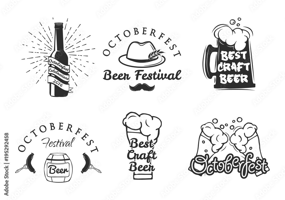Fototapeta Beer festival Oktoberfest set