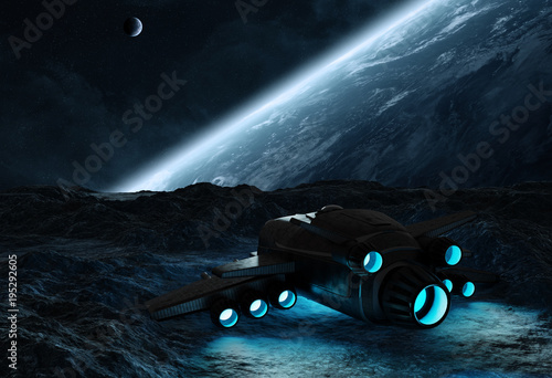 Fototapeta Naklejka Na Ścianę i Meble -  Astronauts exploring an asteroid 3D rendering elements of this image furnished by NASA