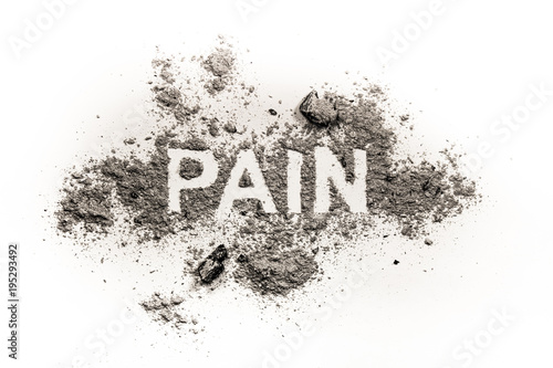Pain word as physical or emotional wound photo