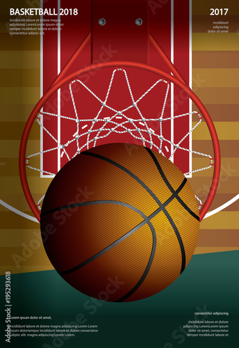 Basketball Poster Advertising Vector Illustration