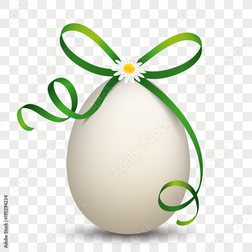 Natural Egg Green Ribbon Daisy Transparent