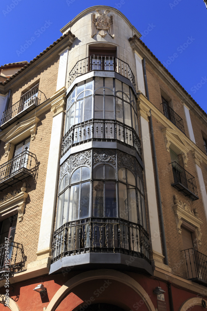 Facades of houses in Toledo Spain