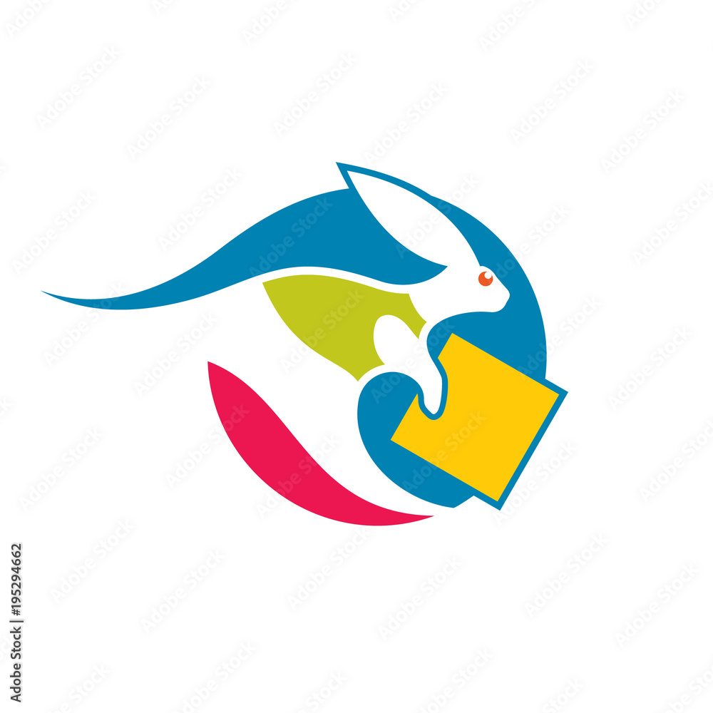 Obraz premium Delivery rabbit sign