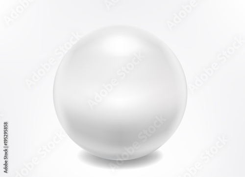 Pearl realistic isolated on white background