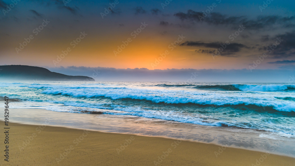 Hazy Sunrise Seascape