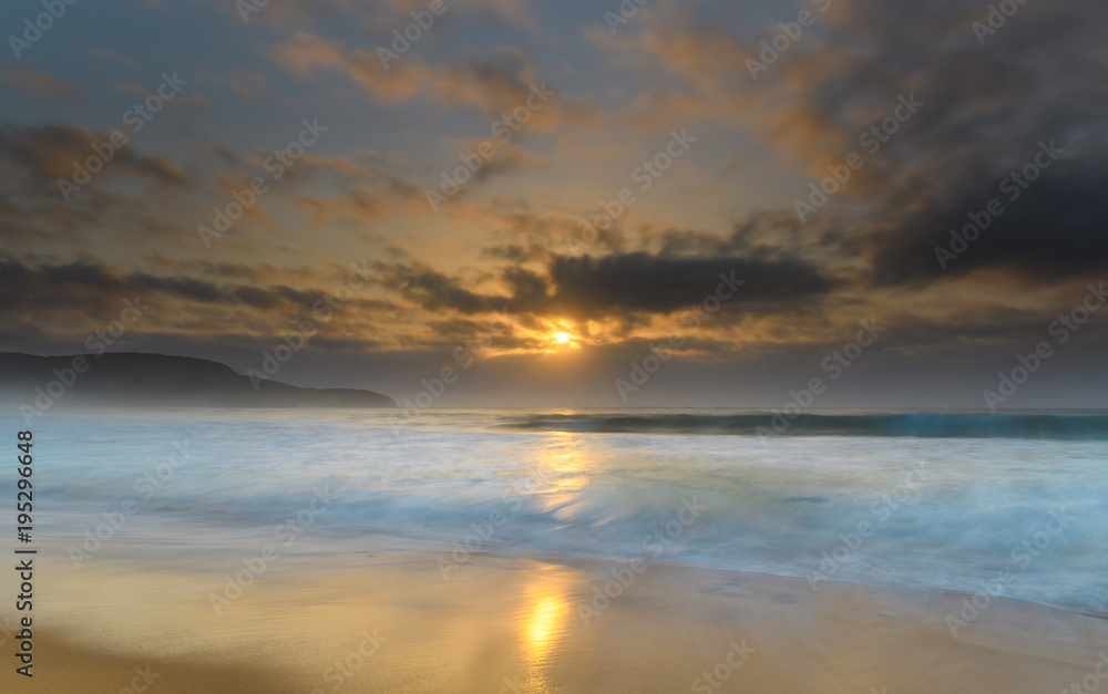 Hazy Sunrise Seascape