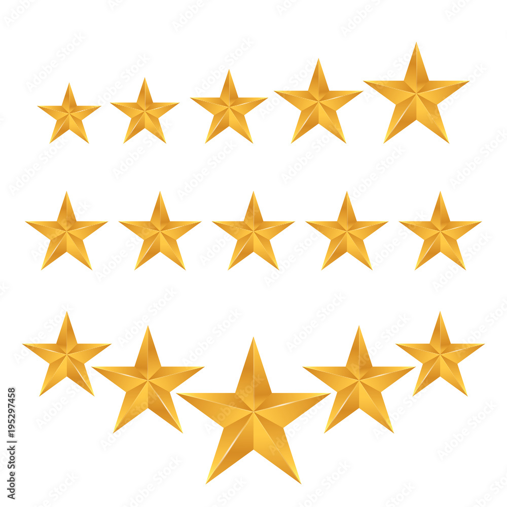 Gold stars set on white bg eps 10 Gold stars set on white bg eps 10