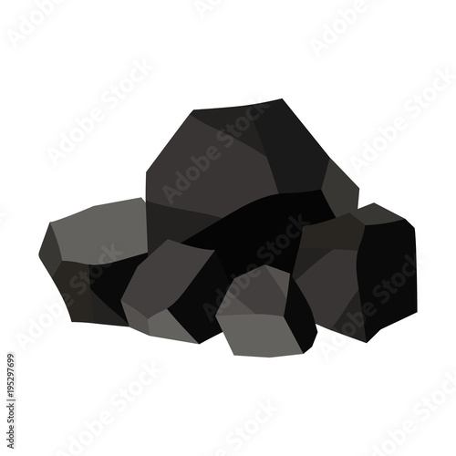 Pile of charcoal, graphite coal.