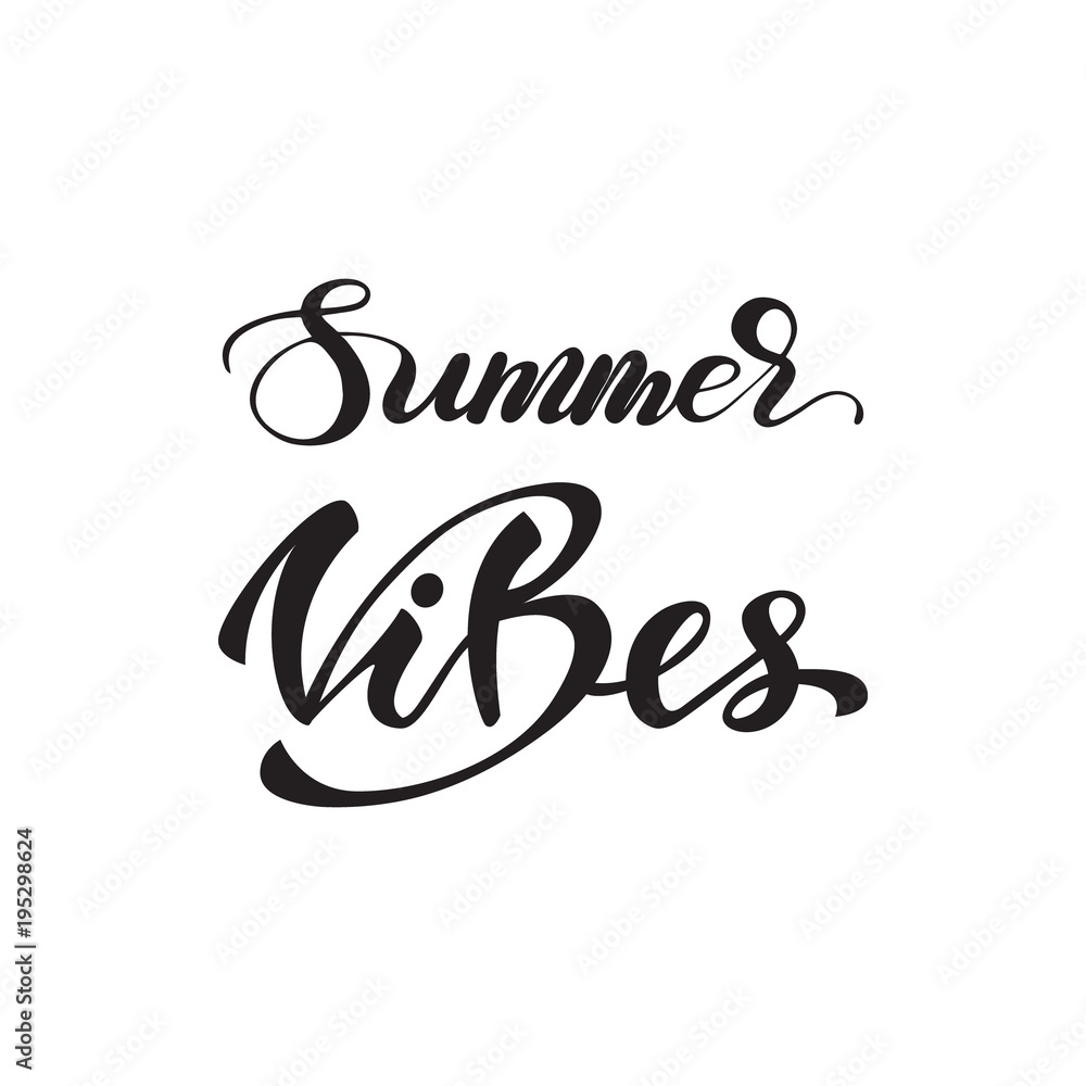 Vector illustration with lettering Summer Vibes. Vector illustration with lettering Summer Vibes.