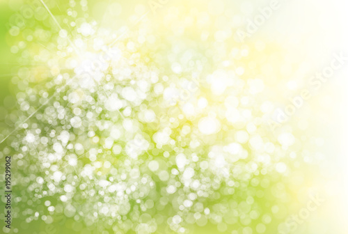 Vector green, spring background with lights and stars. © rvika
