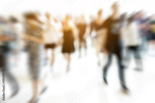 Abstract zooming blur people walking in high speed