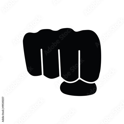 Isolated black fist icon logo on white background